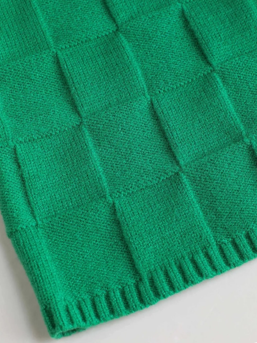 Cider SOLID KNITTED HIGH WAIST STRAIGHT LEG TROUSERS in Green - Picture 4 of 8
